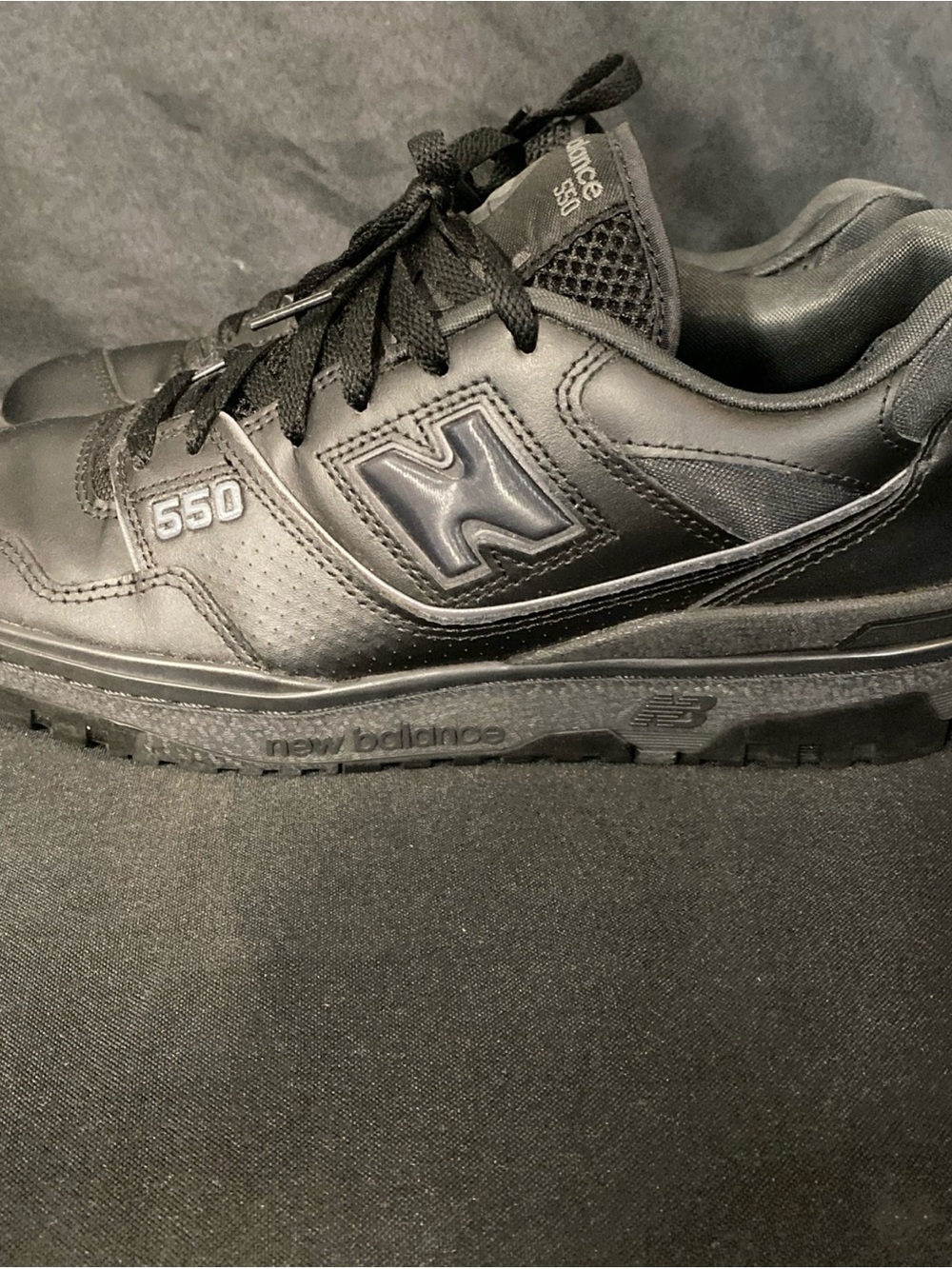 New Balance 550 Men’s All-Black Leather Sneakers